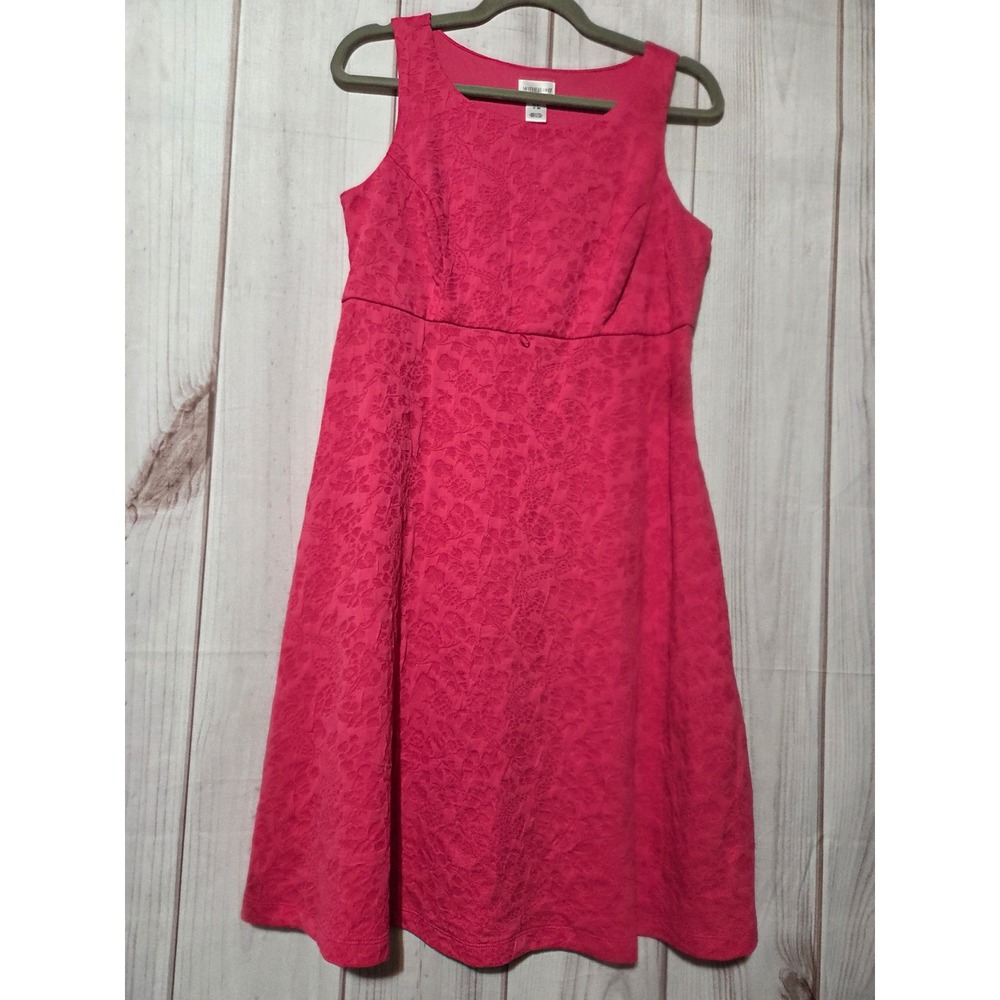 Motherhood Maternity Pink Floral Jacquard Sleeveless Empire Waist Dress Small